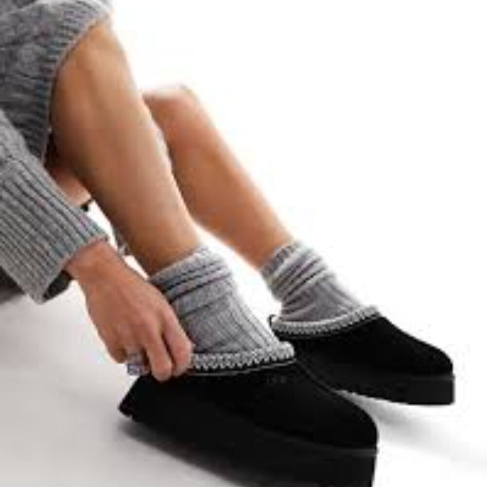 NWT UGG Tazz Slippers Women Black Size 5